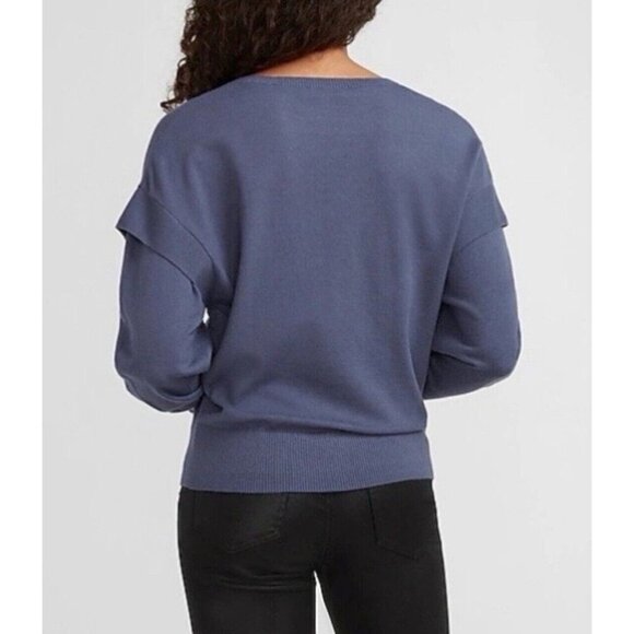 Express Capped Sleeve Crewneck Sweater M Pullover Women - Picture 3 of 7